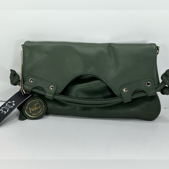 NWT - Madi Claire Flap Over Leather Satchel Handbag - Verona - Olive - Picture 3 of 14